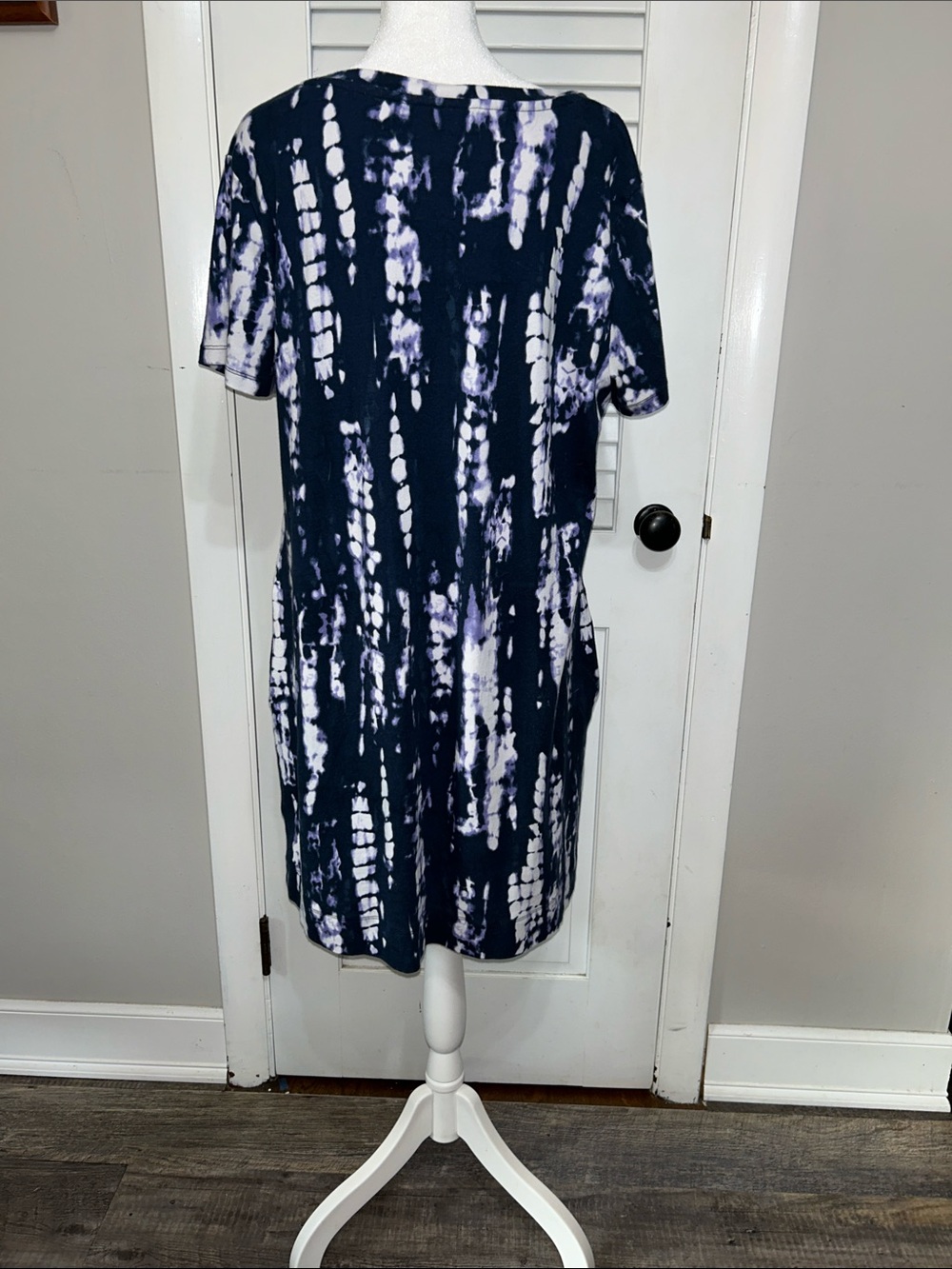 Ellen Tracy Indigo tie-dye T-shirt Dress Size XL - Picture 6 of 8
